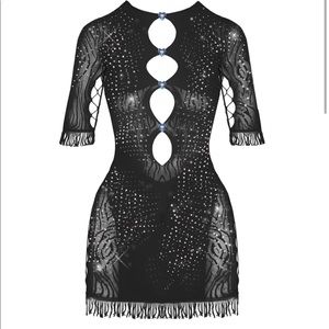 Poster Girl Black Rhine Stone Dress